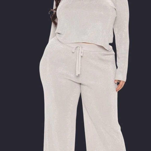 Fashion Nova Pants - Fashion Nova Silver Glam Pantsuit